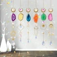 thumbnail image 6 of 6 pcs  Crystals Prism Agate Slices Bulk Outdoor Garden Indoor Hanging Decor for Home Car Window Christmas Party Wedding Gift, 6 of 7