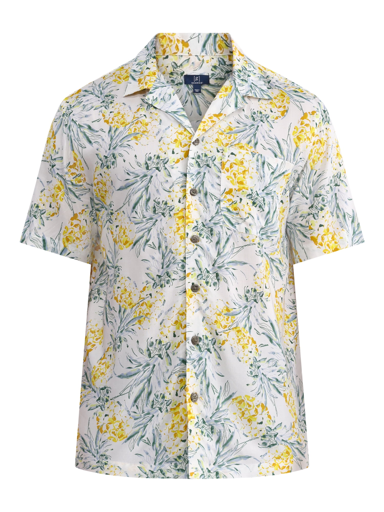 George Men's and Big Men’s Camp Shirt, Sizes S-3XL