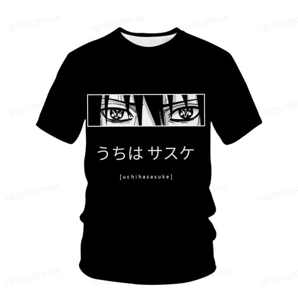 Camiseta negra de Naruto para adolescentes, camiseta moderna a la moda para hombres, camiseta informal de verano con cuello redondo para niños, camiseta Top 2023 Hot New2XS heqiyong CONDUJO