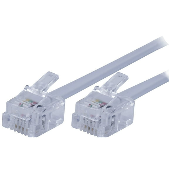 Power Gear 100ft Telephone Line Cord, White, 27638