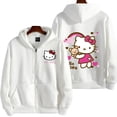 thumbnail image 3 of Women's Zipper Hoodie Autumn Winter Cute Kawaii Sanrio Hello Kitty Pattern Sweatshirt, 3 of 6