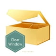 PACKHOME Gift Box with Window, Gold Gift Box with Lid for