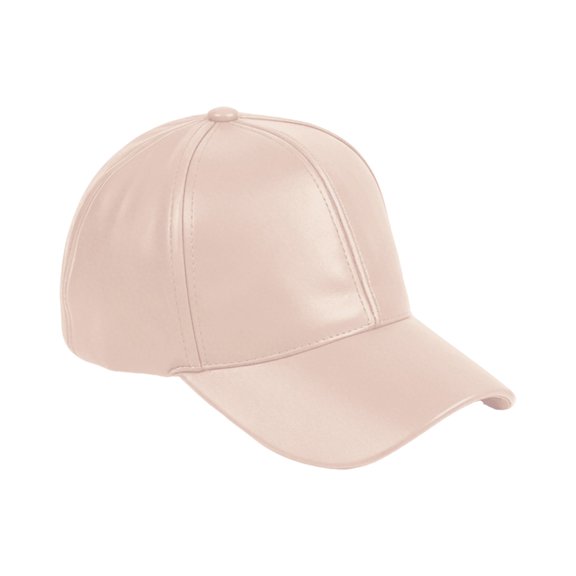 Ltpwer Leather Baseball Cap for Men Women,Solid Color Adjustable Dad Hat,Smooth Faux Leather Fabric,Multi-Color,Ideal for Street Fashion,Casual Wear,Travel & All-Season Use Beige One size