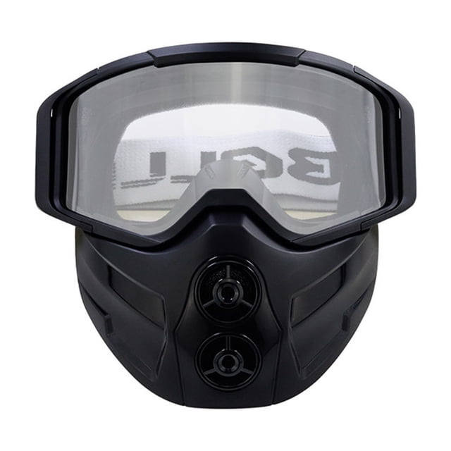 Full Frame Motorcycle Goggles Windshield with UV Protection - Removable Desert Wind Dust Mask - Anti Fog Anti Scratch Lenses Helmet Compatible