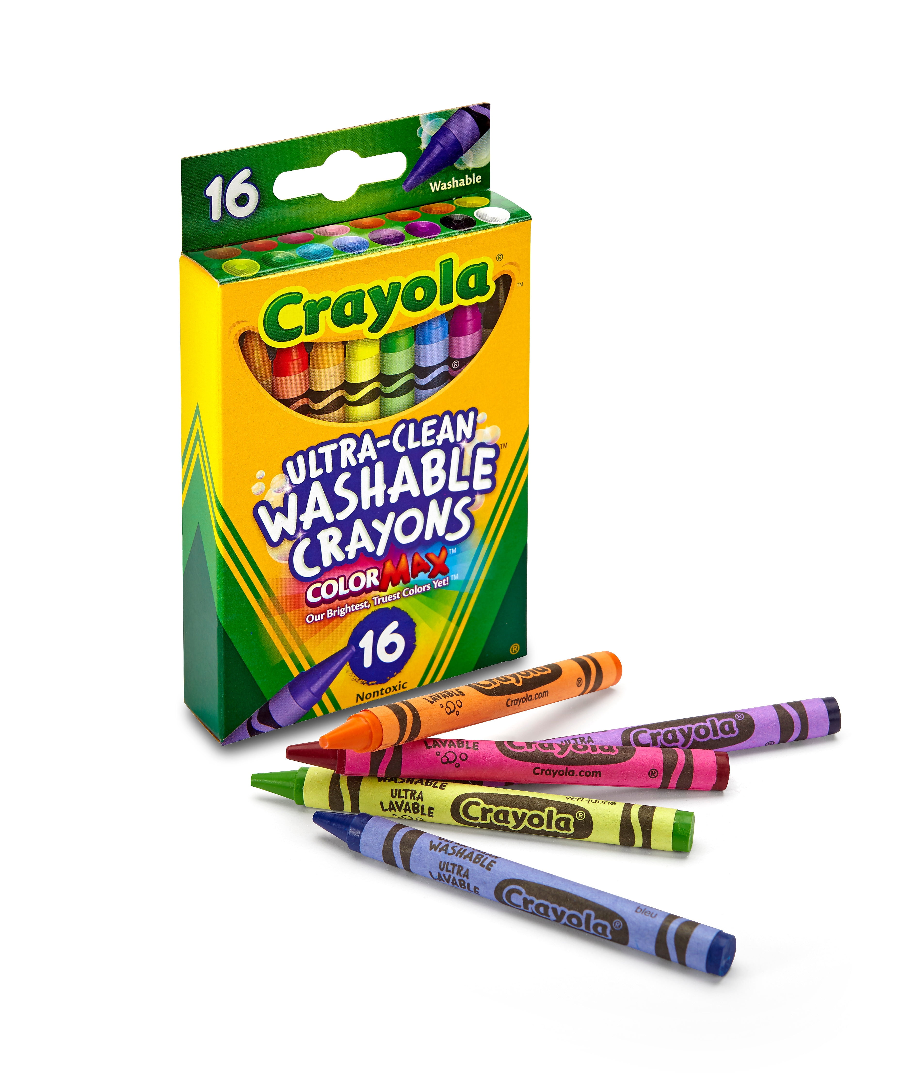 Crayola Washable Ultra Clean Crayons, Assorted 526916 - Walmart.com ...