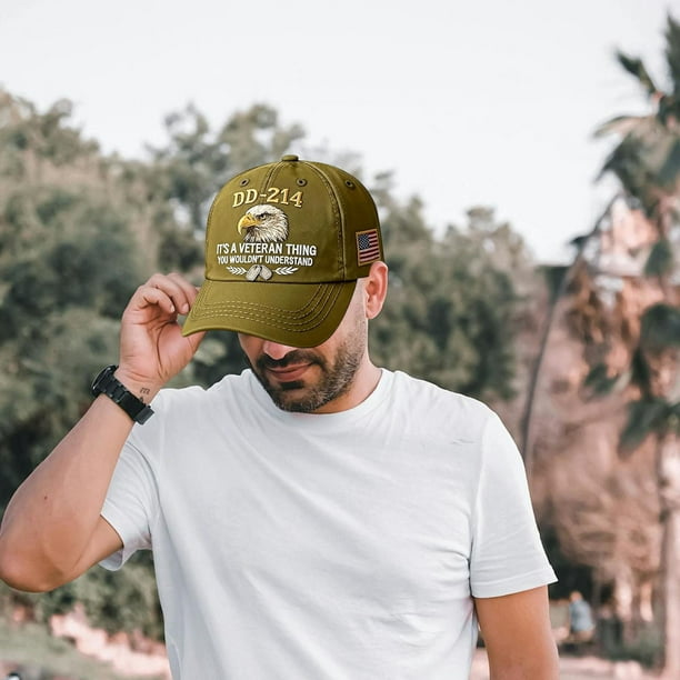 Regalos para Hombres 214 Esto Es un Sombrero de Materia de Veteranos Gorra de Béisbol de Servicio Militar para Hombres Regalos Del Día Patriótico para Soldados Jubilados Sombreros para Hombres