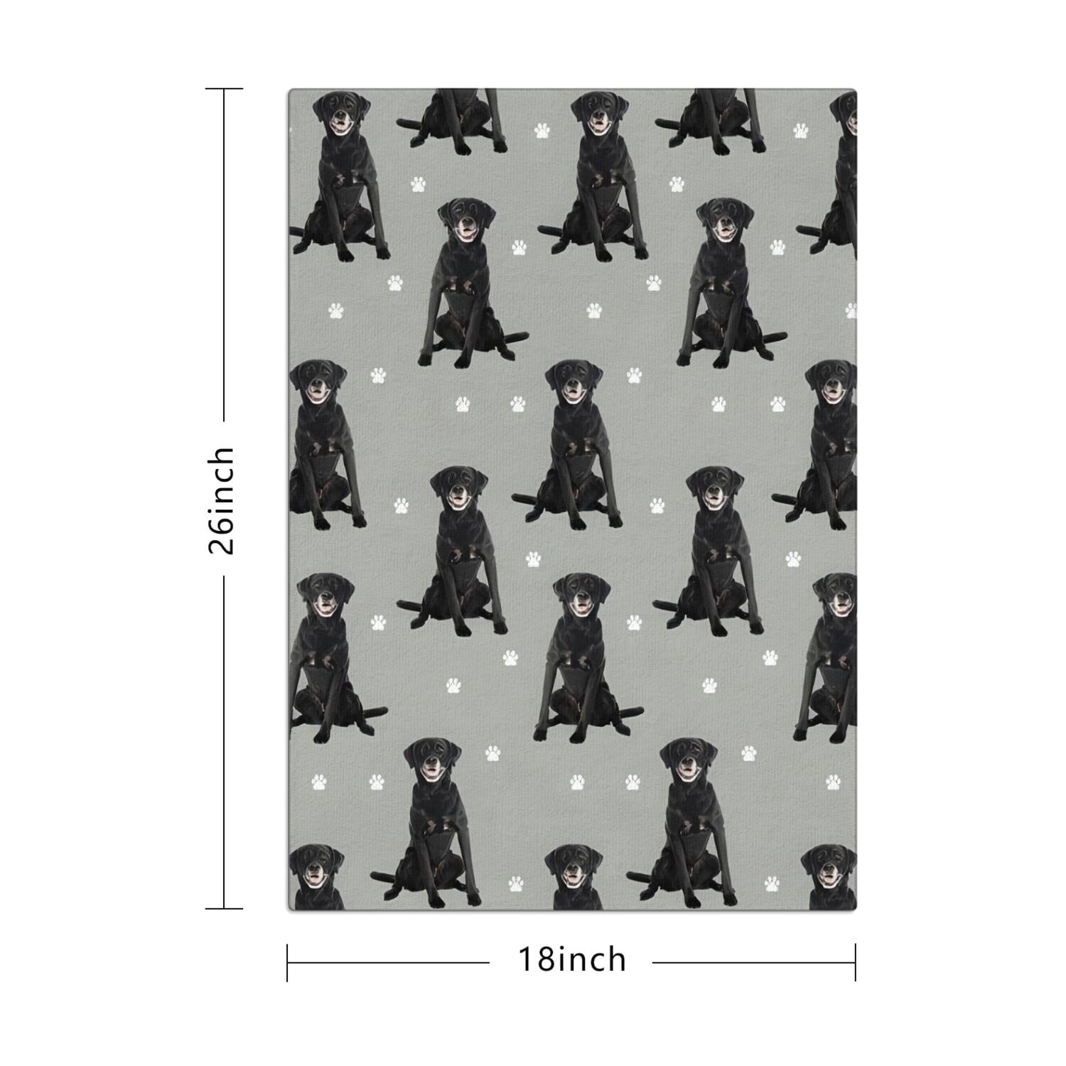 6 Pcs Funny Kitchen Towels,Black Labrador Microfiber Dish Towels,Kitchen Tea Towels,Kitchen Towel Set (18" X 26")