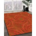 thumbnail image 3 of Ahgly Company Machine Washable Indoor Round Transitional Orange Red Orange Area Rugs, 3' Round, 3 of 7