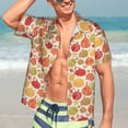 thumbnail image 5 of KLL Men's Hawaiian Shirt Short Sleeve Button Down Beach Shirts-Cute Colorful Pumpkins, 5 of 5