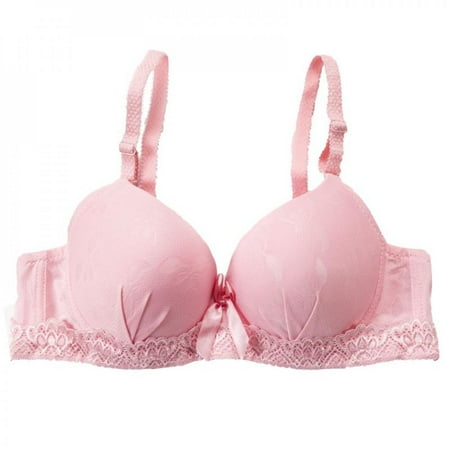 

[Big Clear!]Elegant Embroidery Women Lace Bra Charming Padded Up Underwire Ladies Bow Brassiere Bra