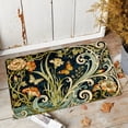 thumbnail image 4 of Art Nouveau Flower Butterfly Non-Slip Flannel Floor Mat, Water-Absorbent Door Mat for Bedroom Living Room Kitchen Bathroom Entry, Durable Easy Clean Welcome Carpet, 4 of 9