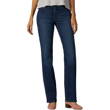 Lee Womens Denim Mid Rise Jeans Blue 14