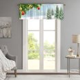 thumbnail image 4 of Vrorvz Christmas Decorations Christmas Garland White Christmas Lights Floral Short Curtain with Dog Tree Print Kitchen or Small Window Festive Insulation Easy Sun Block Vacation Home Decor 57.1in, 4 of 5