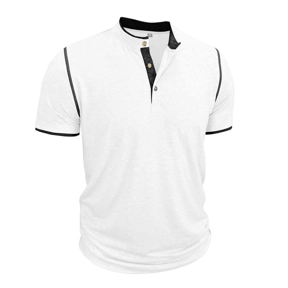 Mens Shirts Short Sleeve Casual,Mens Henley Shirts Short Sleeve Casual Basic Cotton Tee Summer Fashion Button T Shirts