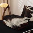 thumbnail image 5 of Manfei Retro Cow Print Zipper Full Size Comforter Sets with Fitted Sheet and 2 Pillowcases,Abstract Animal Spot Zipper Bedding Set,Dark Brown Cream,Reversible, 5 of 7