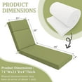 thumbnail image 2 of Snubbull 2 Pack Outdoor Chaise Lounge Cushions, with High-Density Foam, Ties Waterproof & Fade Resistant for Lawn and Pool Lounge Chairs, 72x21x4 inch, Light Green, 2 of 6
