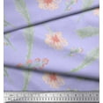 thumbnail image 2 of Soimoi Japan Crepe Satin Fabric Flower & Palm Leaves Watercolor Print Fabric by Yard 42 Inch Wide, 2 of 3