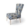 thumbnail image 3 of Designart "Bleu Blanc Ranunculus Charm II" Chaise d'Appoint Florale Bleue - Fauteuil de Cottage pour Salon, 3 of 7