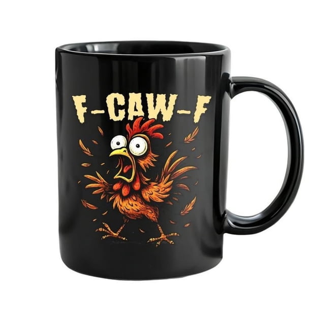 Taza de café con diseño de pollo y gallo para hombre y mujer, de cerámica de 11 oz, para té, regalo novedoso, para oficina, hogar, café, taza de café.