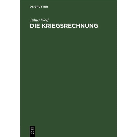 Die Kriegsrechnung, (Hardcover)