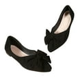 thumbnail image 6 of Wowcloth Women's Fashion Casual Flats – Solid Color Bow Decoration Pointed-Toe Slip-On with Suede Upper & Low Heel for Office Work Shoes, 6 of 8