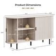 thumbnail image 6 of ROGALIS 55" Sliding Tambour Door Buffet Cabinet, Sideboard with Adjustable Shelves for Kitchen Living Room Hallway Entryway, Natural White, 6 of 6