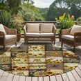 thumbnail image 5 of Round Rugs 5 Ft, Sunflowers Non Slip Area Rugs for Kitchen Bedroom Entryway, Farmhouse Vintage Western Texas Star Plaid Washable Carpet Runner Rug Floor Mats for Bedroom Home Decor, 5 of 9