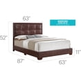 thumbnail image 2 of Glory Furniture Panello Bed with Faux Leather Upholstery Light Brown King, 2 of 3