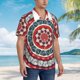 thumbnail image 3 of Balery Round Design Camisas hawaianas de manga corta para hombre, camisas playeras de corte holgado, camisas de vacaciones con botones,Large, 3 of 7