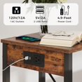 thumbnail image 6 of Set of 2 End Table with Charging Station, Narrow Side Table with USB Ports and Outlets, Nightstands with 2-Tier Storage Shelves, Sofa Table for Small Space Living Room Bedroom, 6 of 7