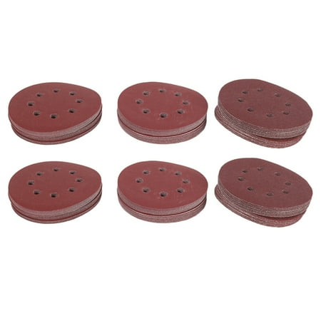 

120 Pieces 8 Holes 5 Inch Sanding Discs Hook and Loop 60/100/180/240/320/400 Grit Sandpaper Assortment