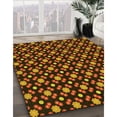 thumbnail image 3 of Ahgly Tapis Rond Lavable en Machine Intérieur Transitionnel Rouge Nuit, 3 Pieds Rond, 3 of 7