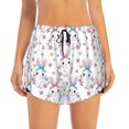 thumbnail image 2 of Balery Cartoon Cute Rabbit Pantalones cortos deportivos para mujer con forro y dos bolsillos, elásticos, para entrenamiento, gimnasio, yoga-Small, 2 of 7