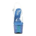 thumbnail image 4 of 7" Heel, 2 3/4" PF Ankle Strap Sandal w/ Holo Glitter Bottom - Clr/Blk Holo Glitter, 11, 4 of 6
