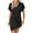 Black, variant on Summer Fashion Plus Size Dresses for Women Casual Solid Color Short Sleeve V Neck
