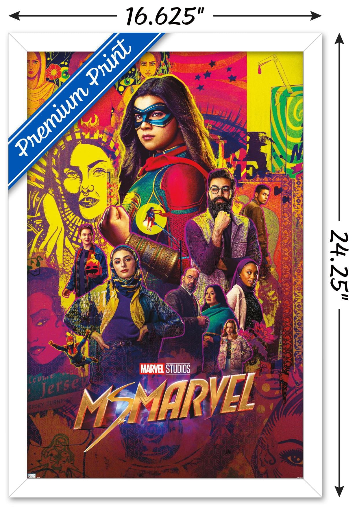 Marvel Ms. Marvel - One Sheet Wall Poster, 14.725" x 22.375" Framed