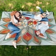 thumbnail image 6 of Extra Large Picnic Beach Blanket Waterproof Sand Proof Portable Outdoor Mat Abstract Red Floral Stained Glass 80x118, 6 of 9