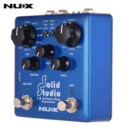 NUX Solid Studio IR & Power Amp Simulator Guitar Effect Dual Footswitch Built-in 8 Cabinet 8 Microphone 3 Power Amp Tube Simulations True (Best Tubes For Guitar Amps)