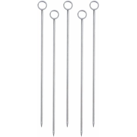 Stainless Steel Cocktail Sticks Fruit Sticks Reusable Drink Picks Martini Picks Toothpicks for Drinks(2,Silver)