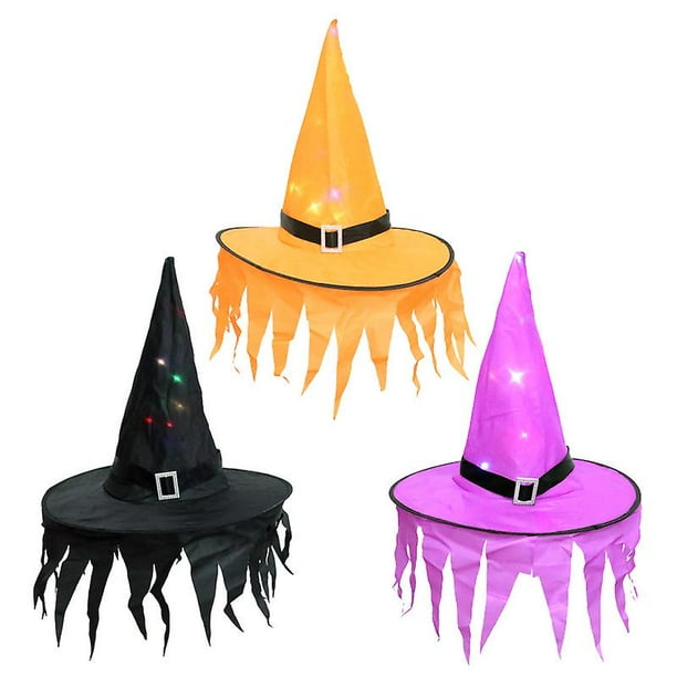 Sombrero de mago LED de 3 piezas para decoraciones de Halloween