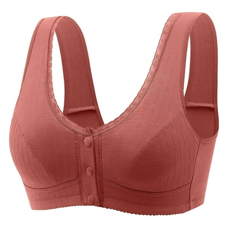Nehekpu Bras for Women Bralettes for Women Sports Bras for Women Bra Sports Up Front Snaps Seniors Wireless Beauty Back Full Coverage Comfor Easy Close Bras Womens Underwear(clearance) a L