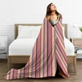 thumbnail image 5 of Super Soft Anti-Pilling Flannel Bed Blankets, Vertical Stripes Cozy Fluffy Warm All Seasons Throw Blanket for Sofa Bedding, 80"x60", 5 of 8
