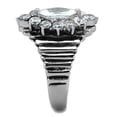 thumbnail image 4 of High polished (no plating) Stainless Steel Ring with AAA Grade CZ in Clear for Women Boho Theme Clear Stone Color Style TK1517 Size 8, 4 of 4