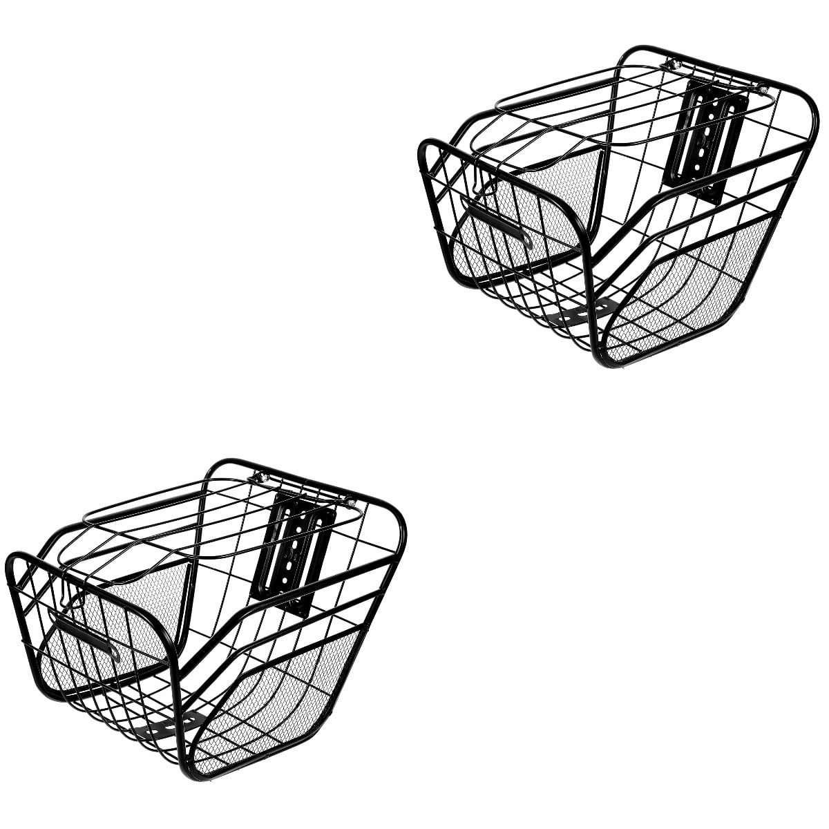 WEUVEB  Durable Metal Front Bicycle Basket Easy Install 2Pcs