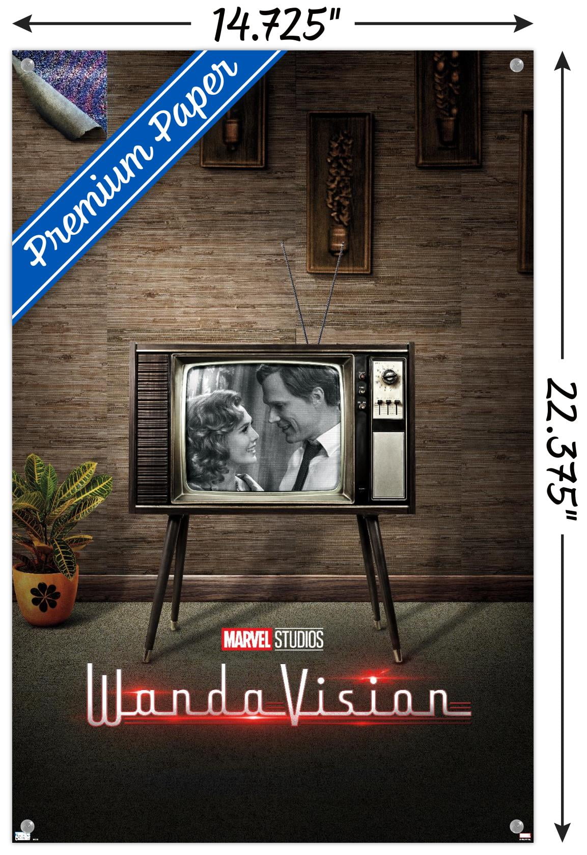 Marvel WandaVision - 50's One Sheet Wall Poster with Pushpins, 14.725" x 22.375"