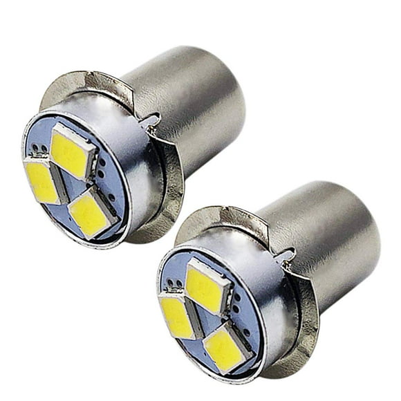 Ruiandsion 2pcs P13.5S LED Bulb 18V White 2835 3SMD Chips LED Bulb Upgrade for Flashlights Torch Light,Non-Polarity