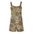 thumbnail image 4 of Drses Cute Short Jumpsuits Women Print Rompers One Piece Wide Leg Shorts Overalls Sleeveless Jumpers Pockets, 4 of 5