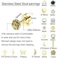 thumbnail image 2 of 18 Pairs Adults Stainless Steel Stud Earrings Set for Women Men 20G Cartilage Earrings Hypoallergenic Flatback Earrings Piercing Jewelry(Gold), 2 of 6