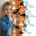 thumbnail image 3 of Blackout Kids Curtains,Orange Cartoon Black White Dinosaurs Pattern Childrens Insulated Curtains Set Of 2,Bedroom Essentials,Toddler Room Decor 42"x84", 3 of 5