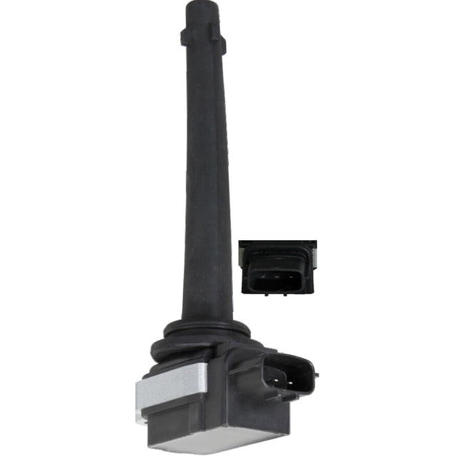 bobina seca sentra 2007 al 2012 nissan 2.0l l4 intran-flotamex Nuevo, vista frontal de bobina de encendido con bota de goma larga, conector eléctrico rectangular de dos pines y placa metálica en la base; compatible con sistema MPFI, 1 pieza, número de parte 355134-7101285.